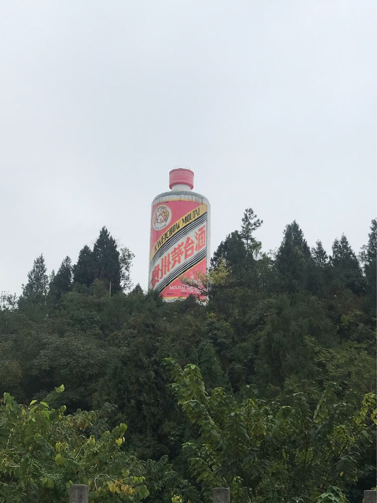观看世界最大的酒瓶《天下第一瓶》七层高的茅台酒瓶，瓶内有螺旋楼梯可登高环眺。