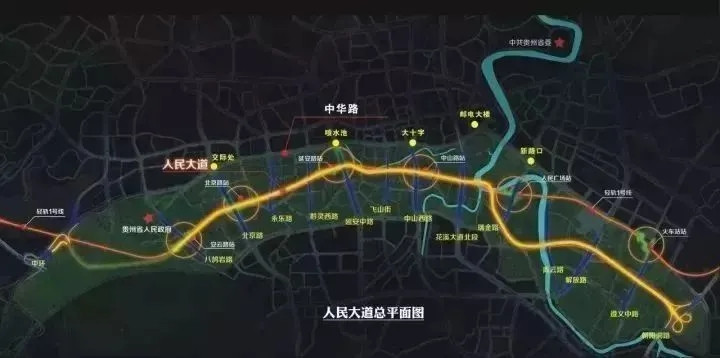 贵阳市人民大道总平面图