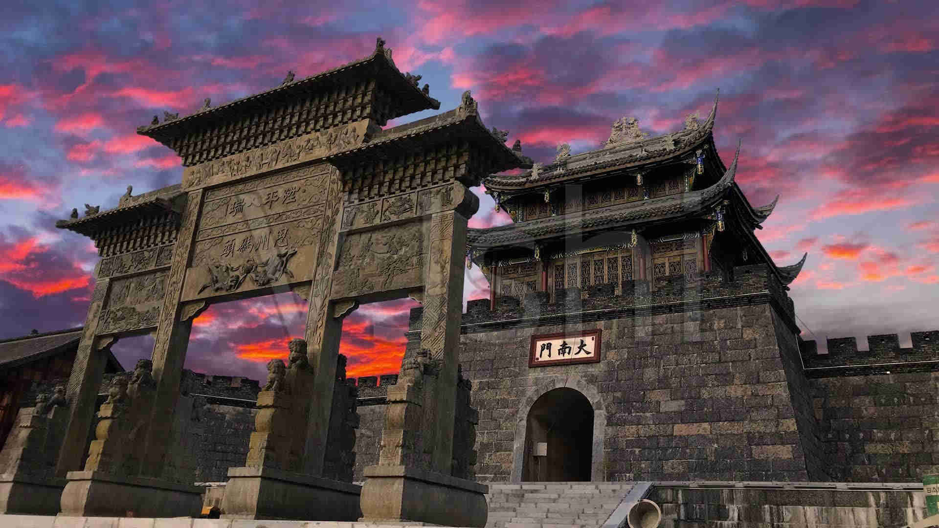 贵州思州古城云彩延时9秒高清图片