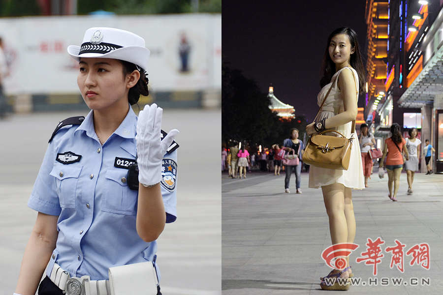 穿上警服的小姜英姿飒爽，但生活中的她其实是个很甜美的萌妹子